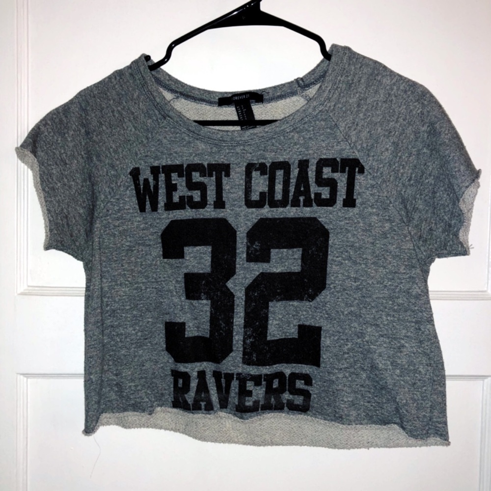 West coast ravers sweater cut T-shirt grey